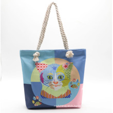 Extra Large Cotton Rope Beach Bag With Zipper Women Summer Tote Beach Bag